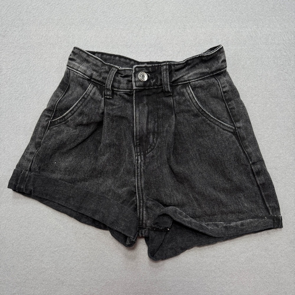 Refuge Denim Mom Shorts Women's 00 Washed Black High Waisted Baggy Streetwear